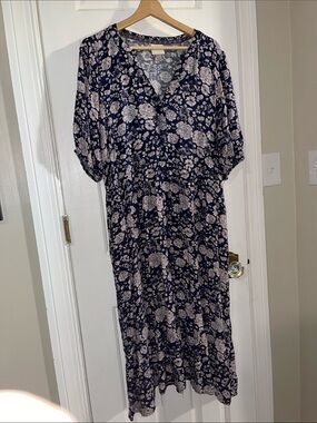 Knox Rose Navy and Cream Floral Maxi Dress